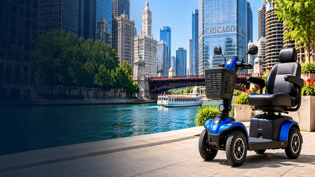 Chicago mobility scooter rentals with delivery to hotels, resorts