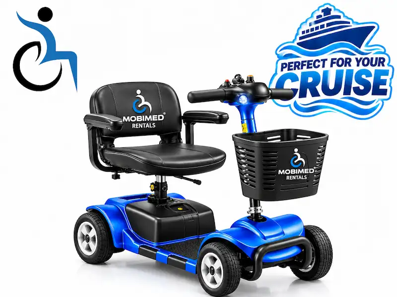 Portable 4-wheel scooter rental Long Beach & San Pedro Port Mobility Scooter Cruise Rental
