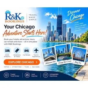 R&K Bookings Chicago travel services for hotels, shows, attractions, tours and car rentals